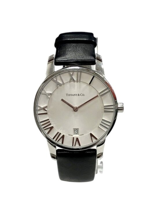 Tiffany & Co Atlas Dome Watch SS Leather Quartz White Dial main image 6